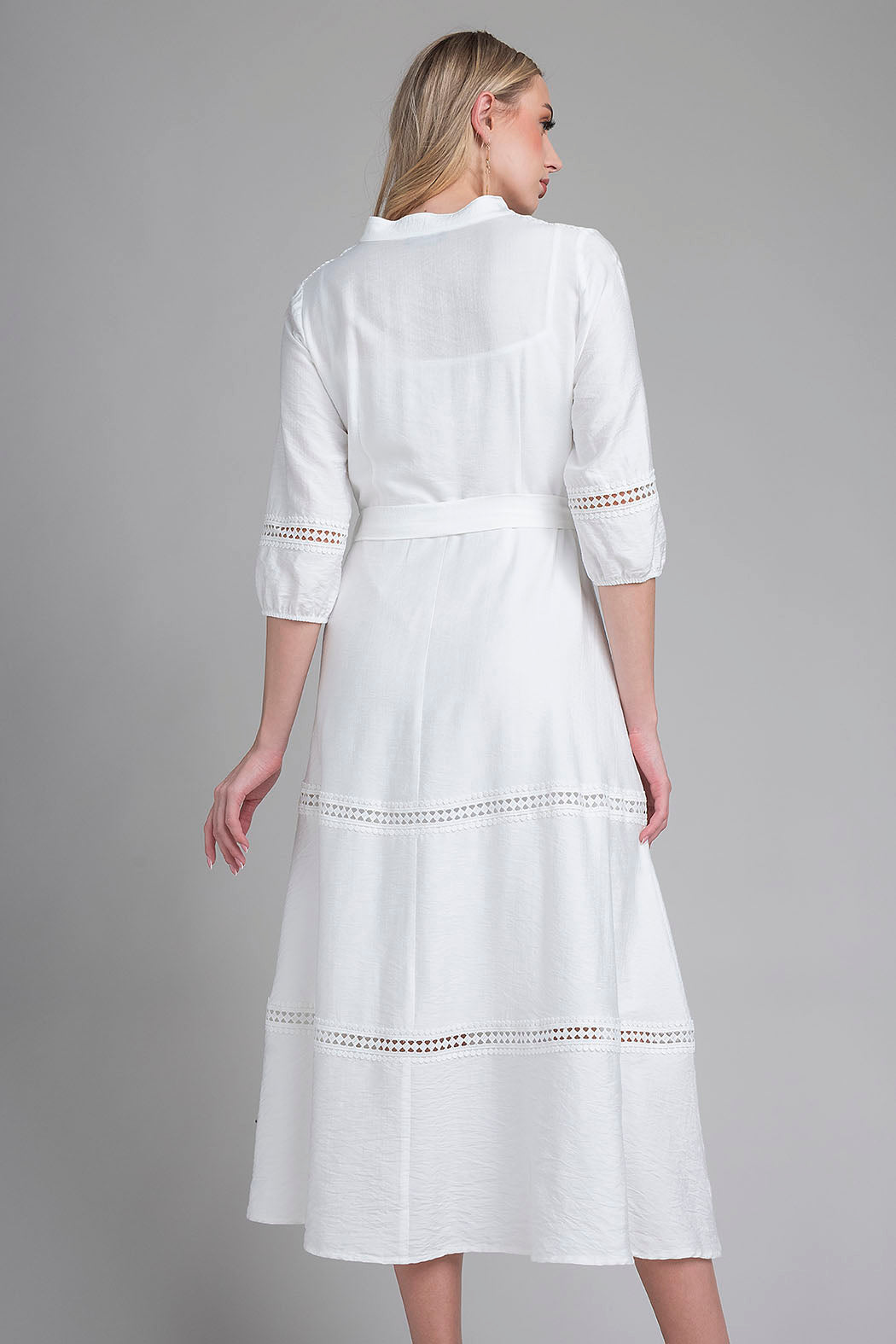 Maxi Vestido Liso Con Tira Bordada