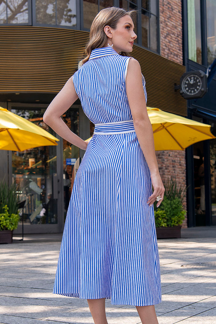 Maxi Vestido Sin Mangas De Rayas