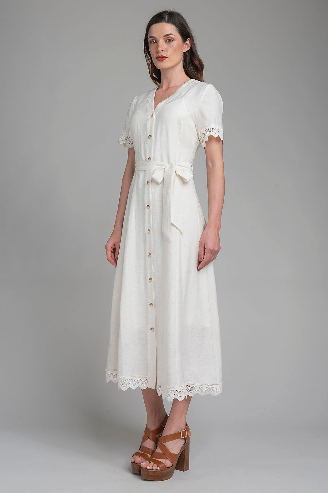 Maxi Vestido Con Botones Al Frente