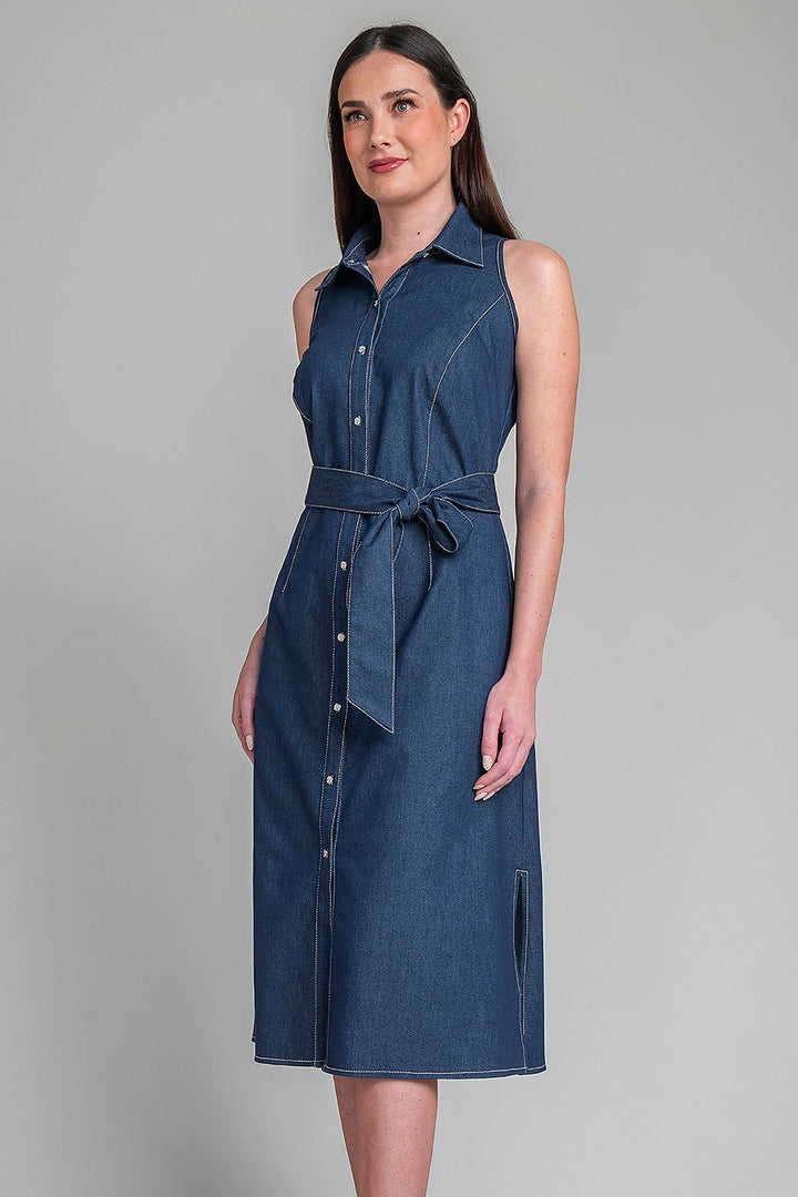 Maxi Vestido De Mezclilla Sin Mangas