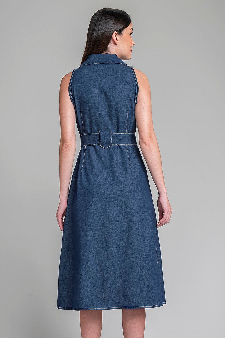 Maxi Vestido De Mezclilla Sin Mangas