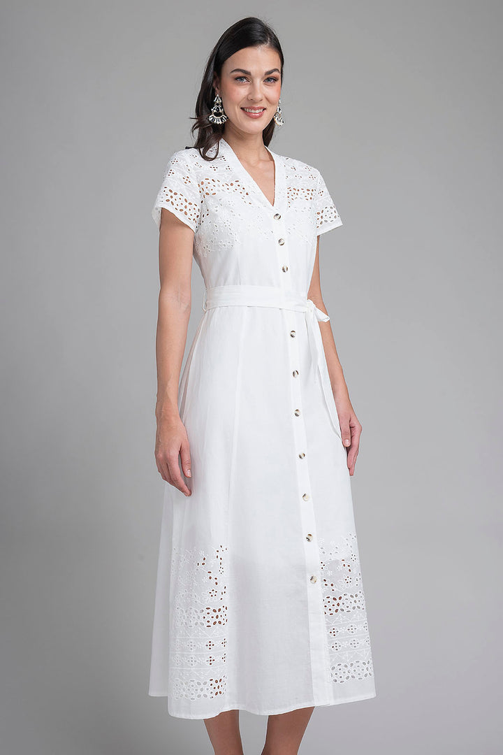 Maxi Vestido Con Bordado En Hombros