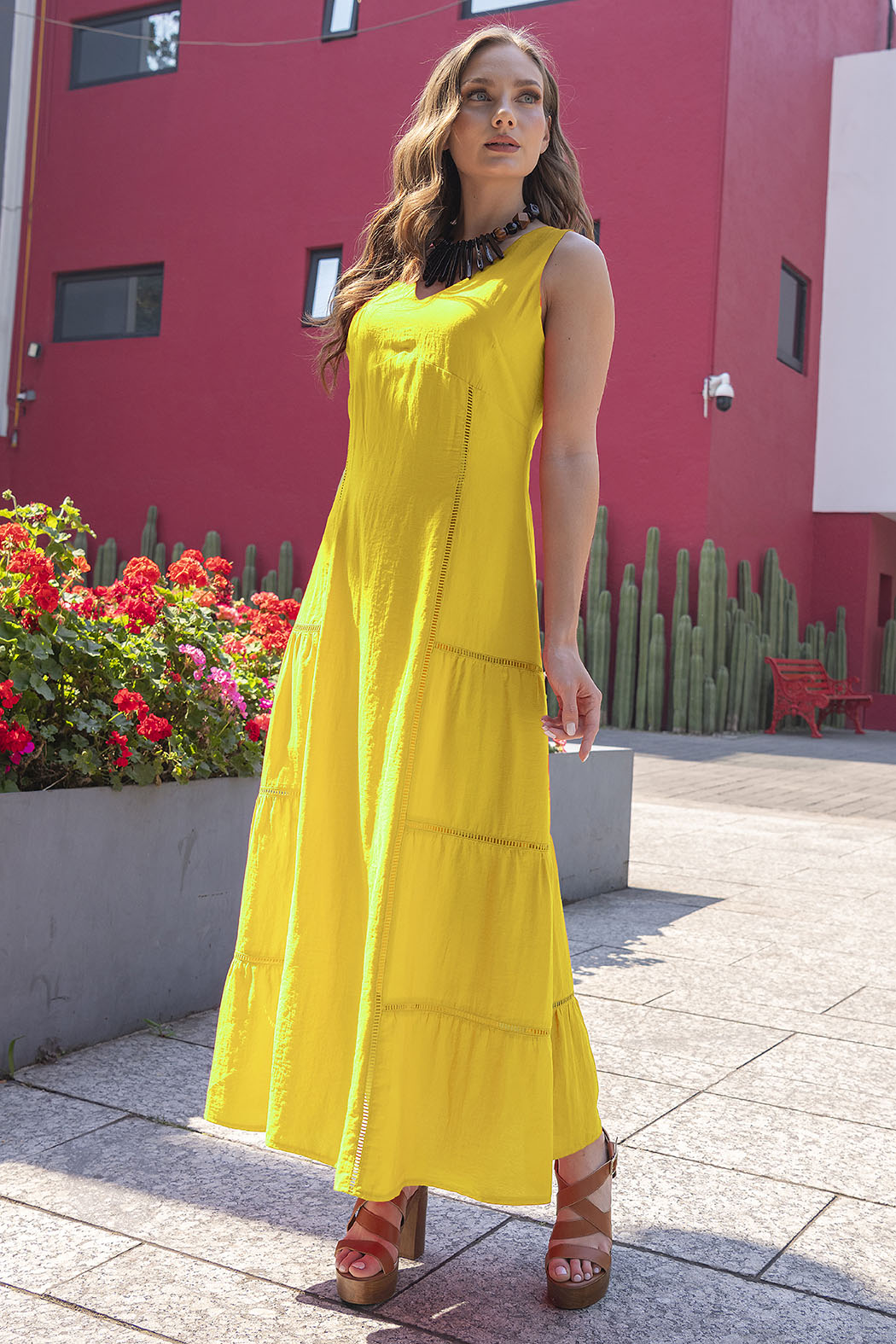 Maxi Vestido Sin Mangas Y Escote En V