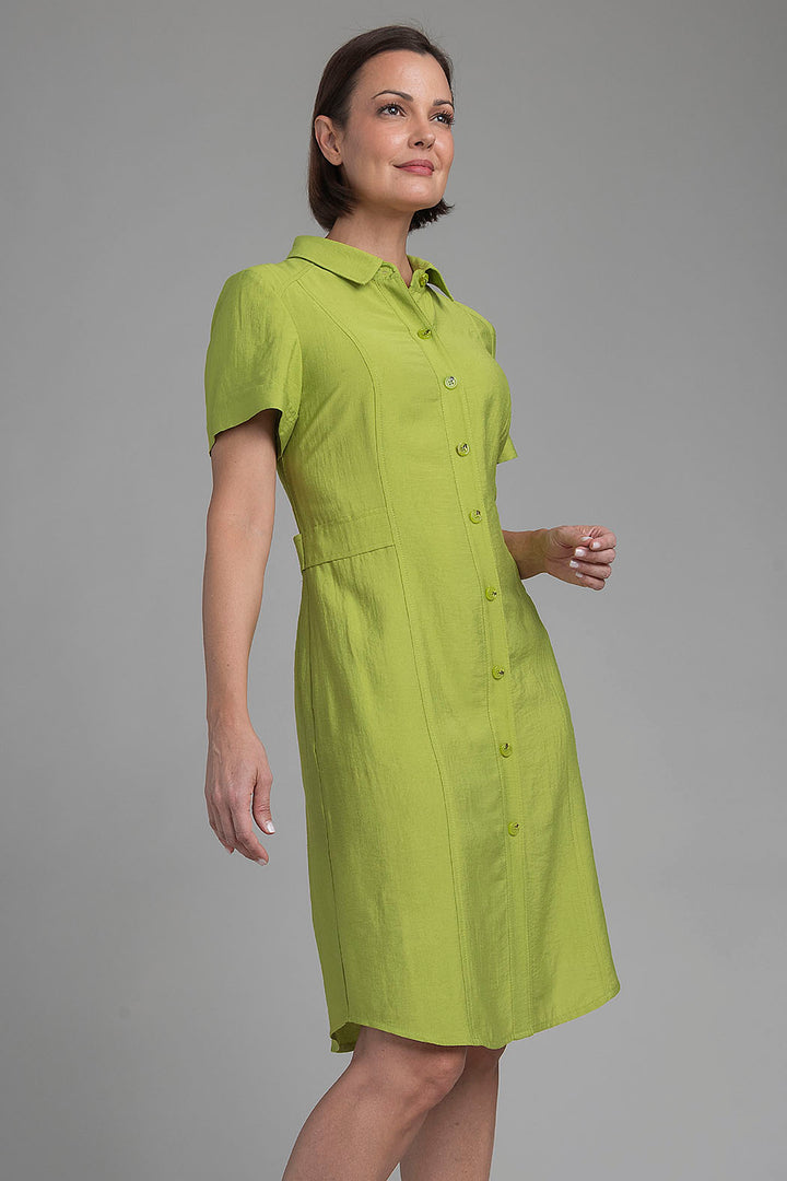 Vestido Liso Con Botones Al Frente