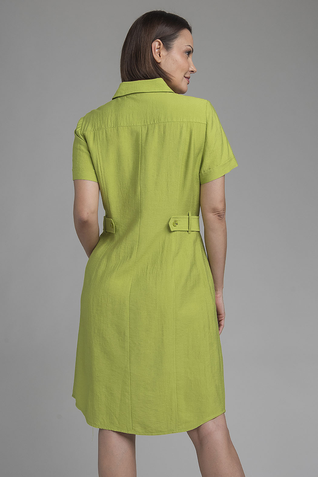 Vestido Liso Con Botones Al Frente