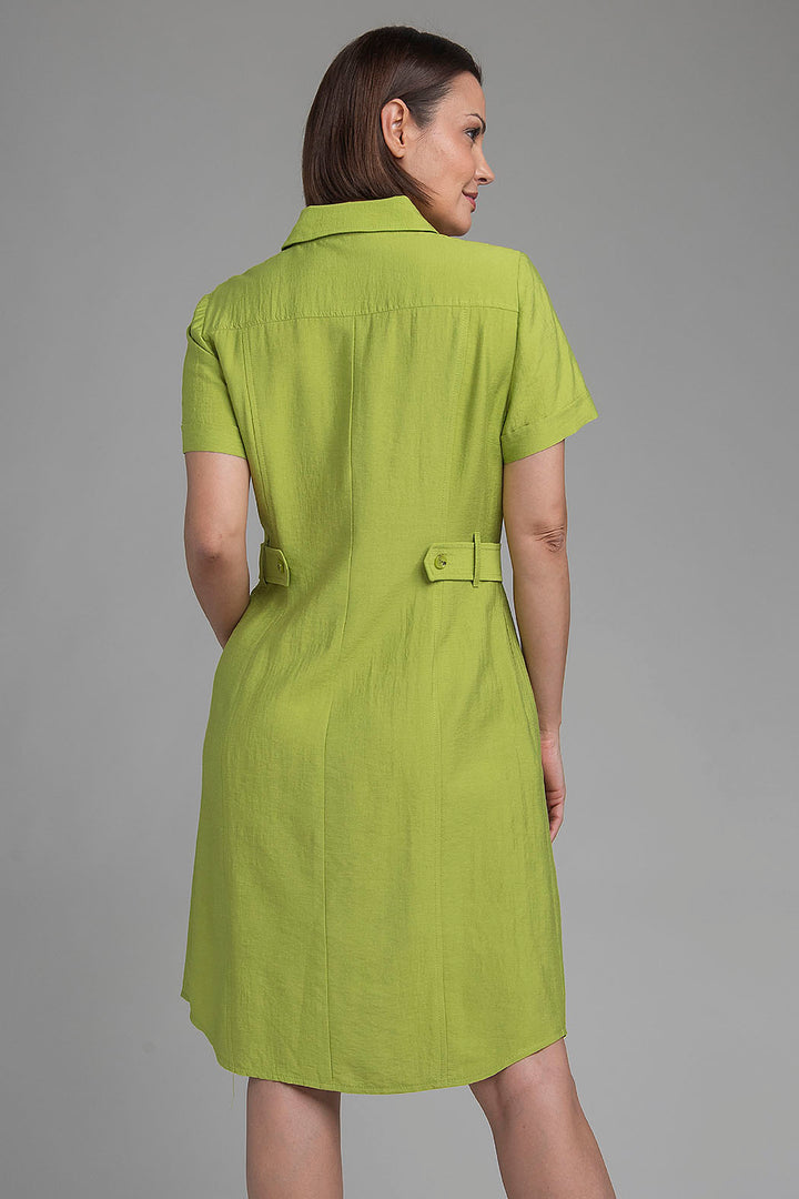 Vestido Liso Con Botones Al Frente