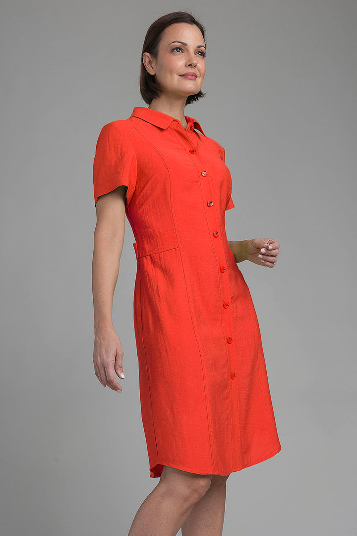 Vestido Liso Con Botones Al Frente