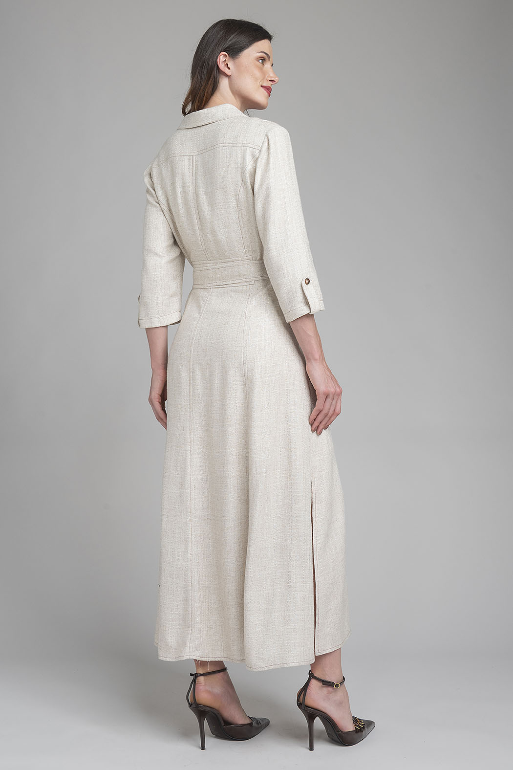 Maxi Vestido Con Banda En Cintura