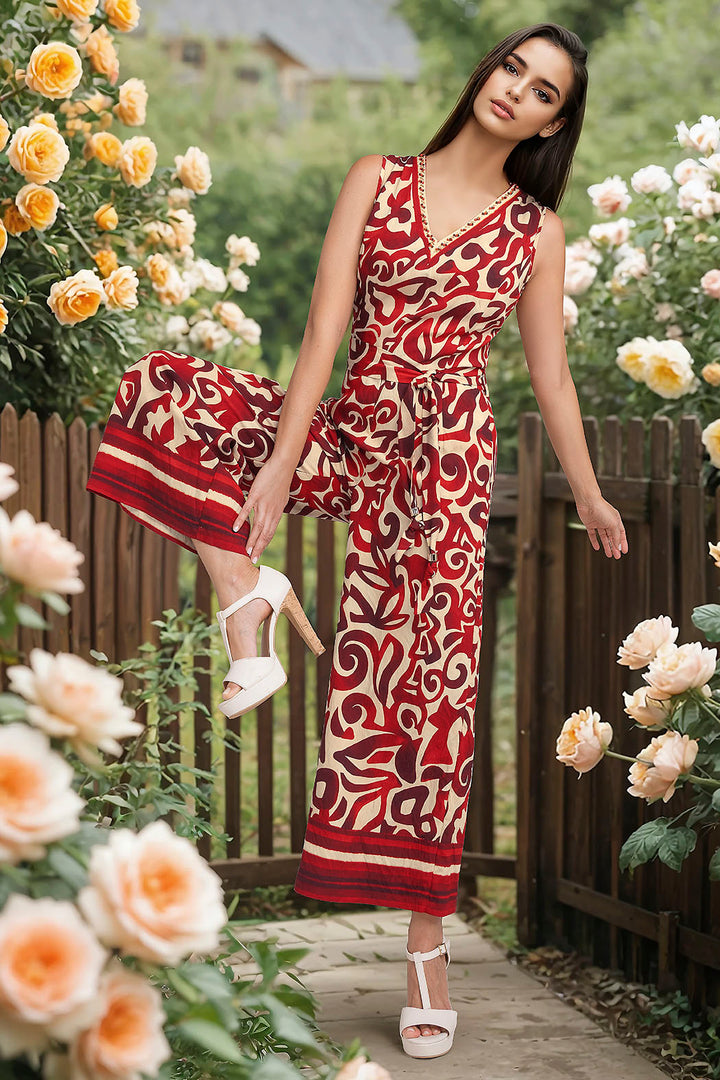 Jumpsuit Sin Mangas Con Estampado