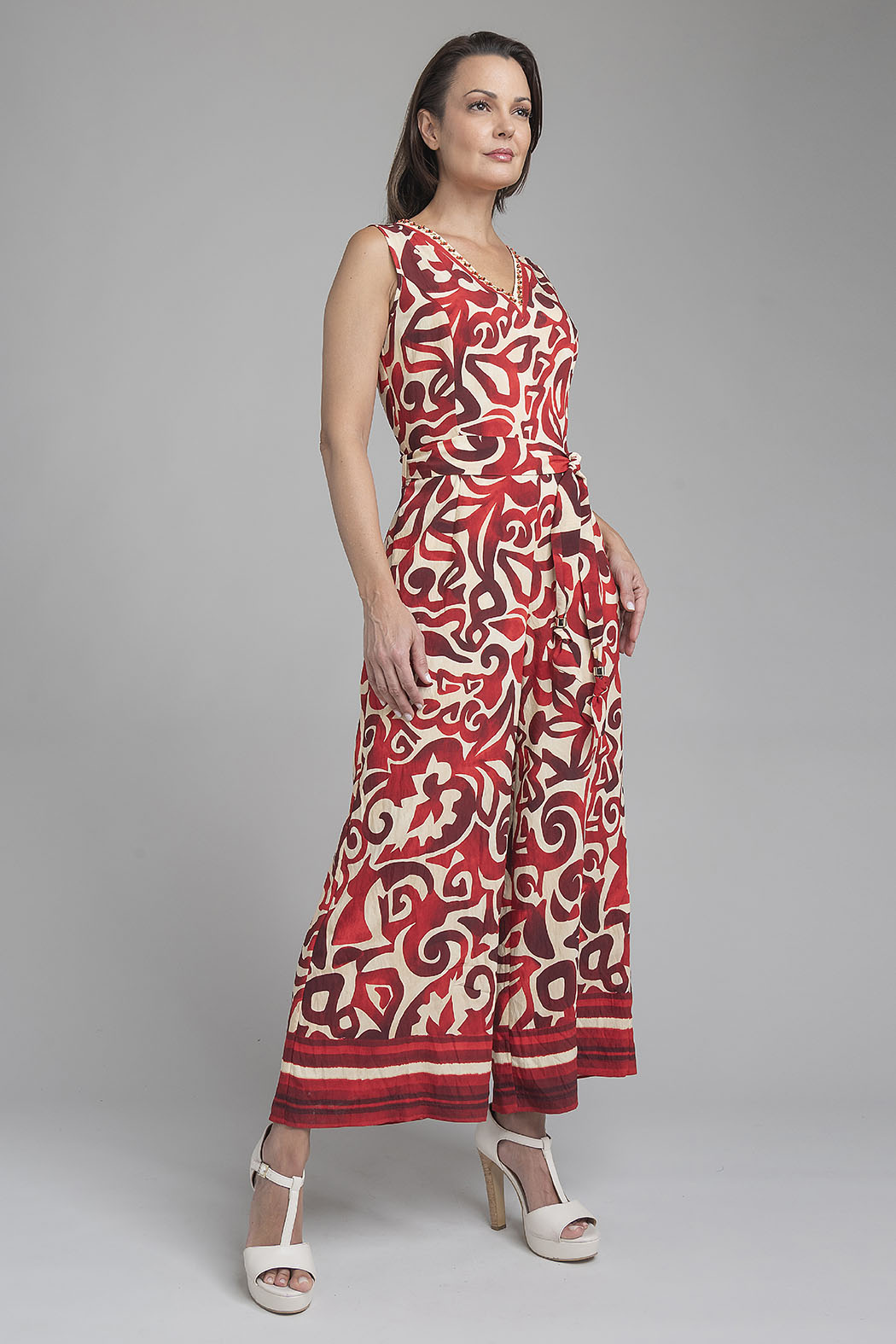 Jumpsuit Sin Mangas Con Estampado
