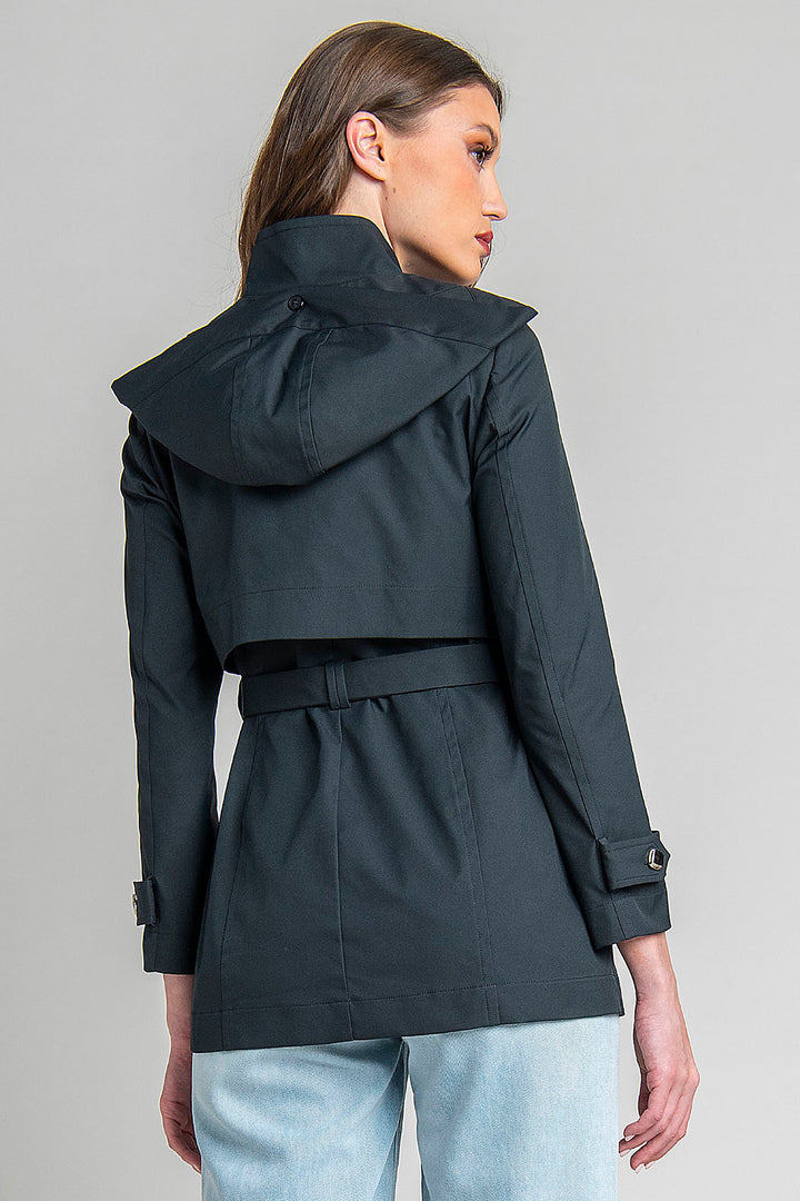 Gabardina Lisa Con Jareta En Cintura