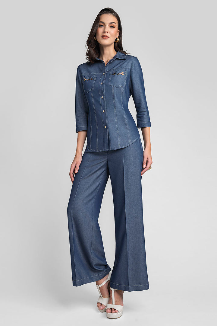 Conjunto Liso De Pantalon Con Blusa