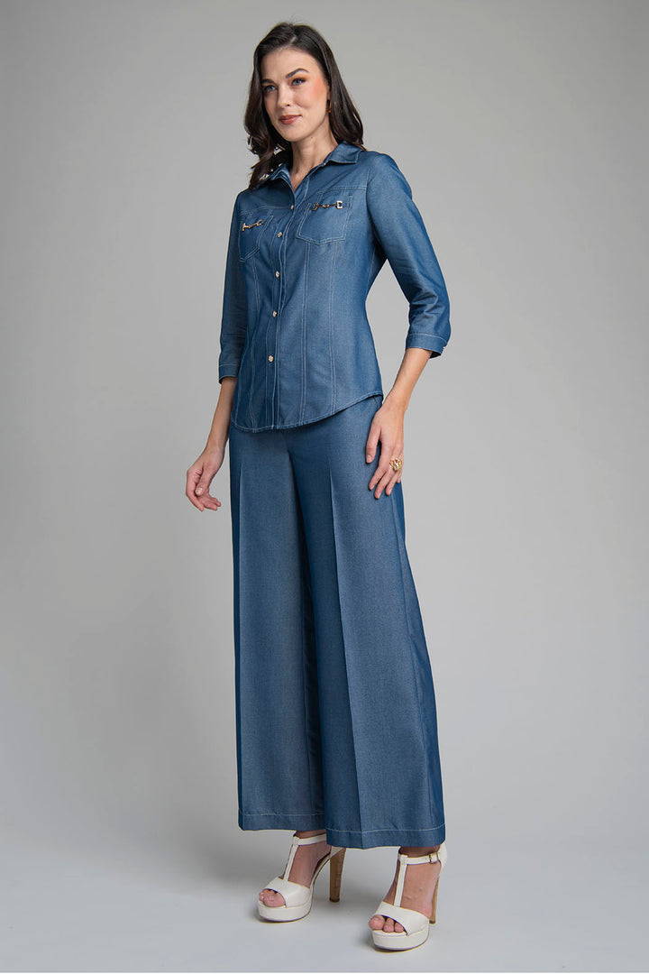 Conjunto Liso De Pantalon Con Blusa