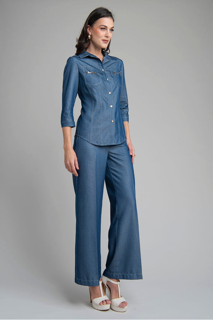 Conjunto Liso De Pantalon Con Blusa