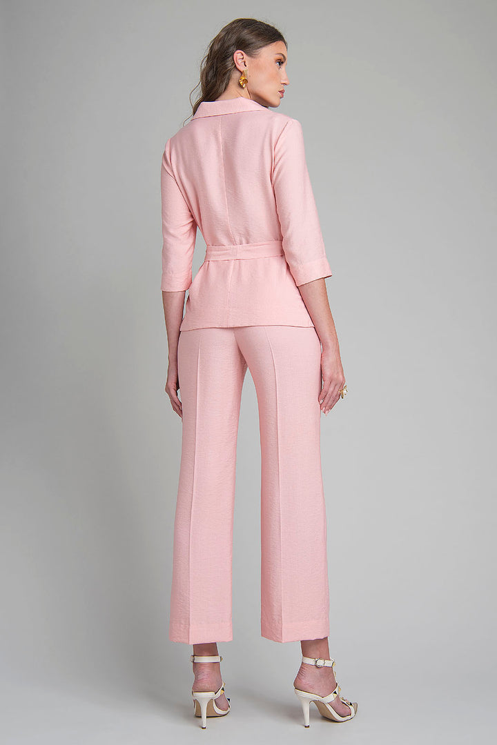 Conjunto Liso De Pantalon Y Blusa Con Jareta En Cintura