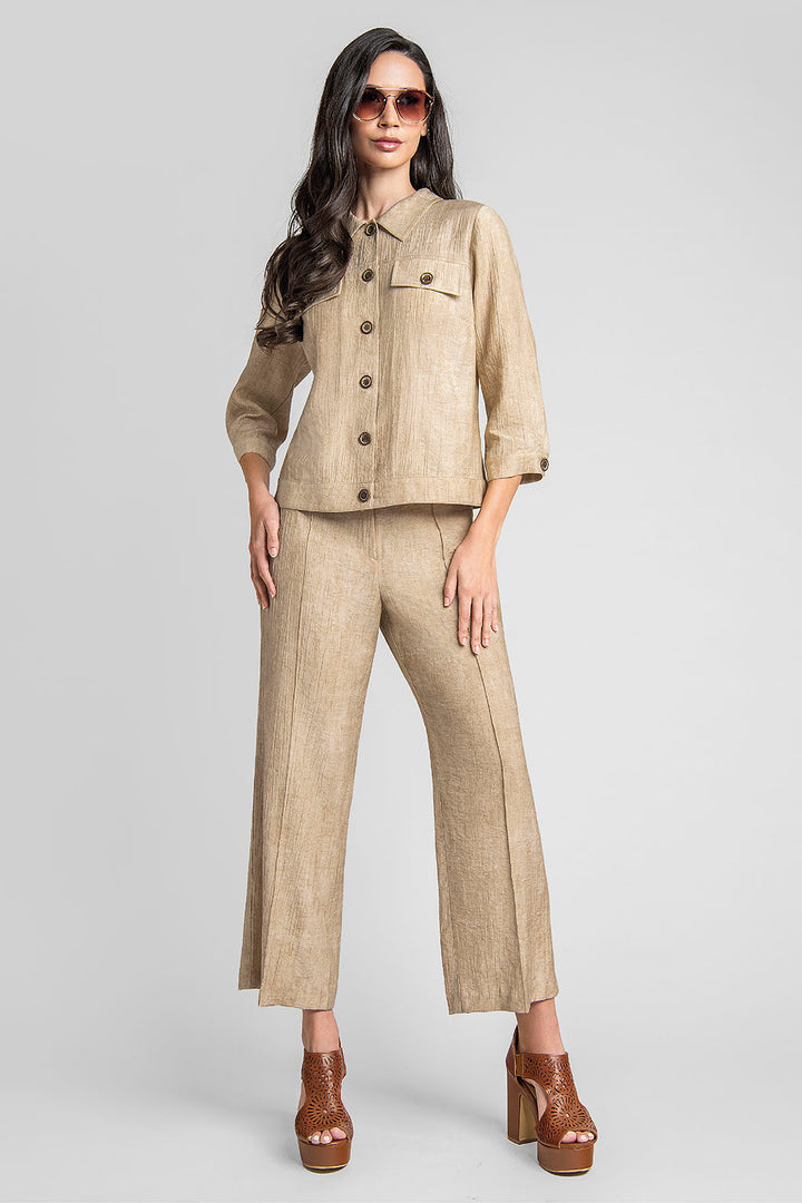 Conjunto De Pantalon Con Blusa Y Botones Al Frente