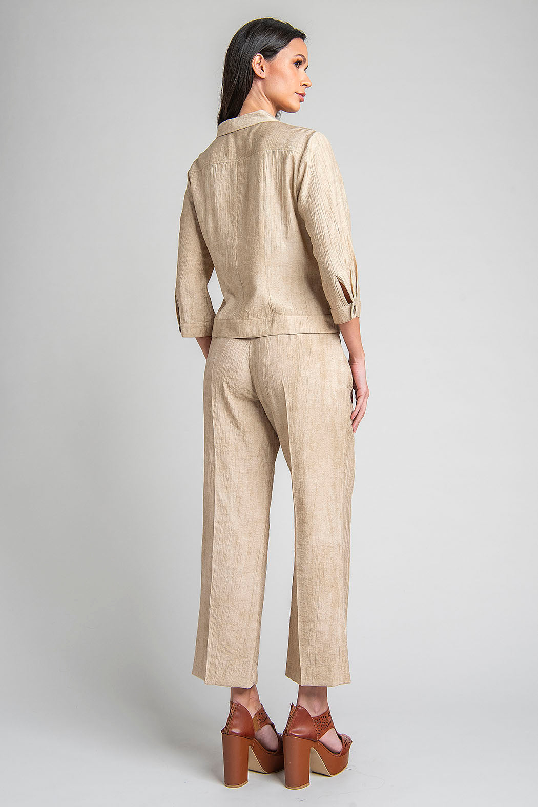 Conjunto De Pantalon Con Blusa Y Botones Al Frente