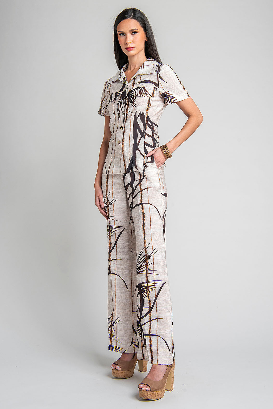 Conjunto De Pantalon Con Blusa Estampado