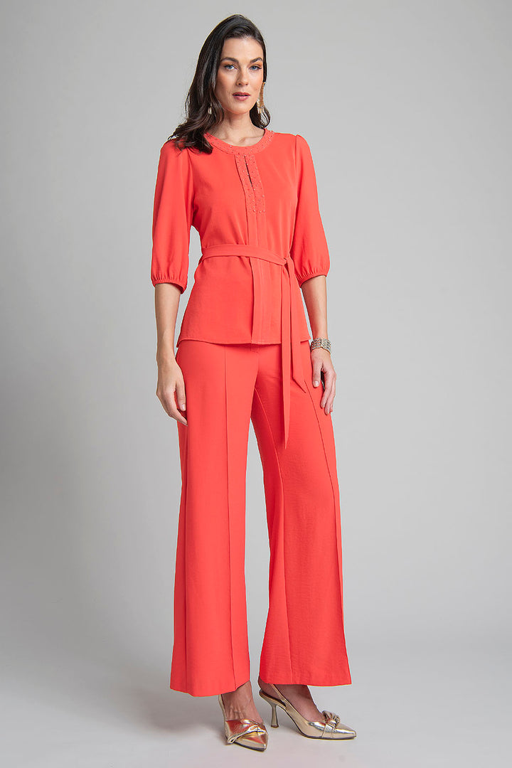 Conjunto De Pantalon Con Blusa Y Jareta En Cintura