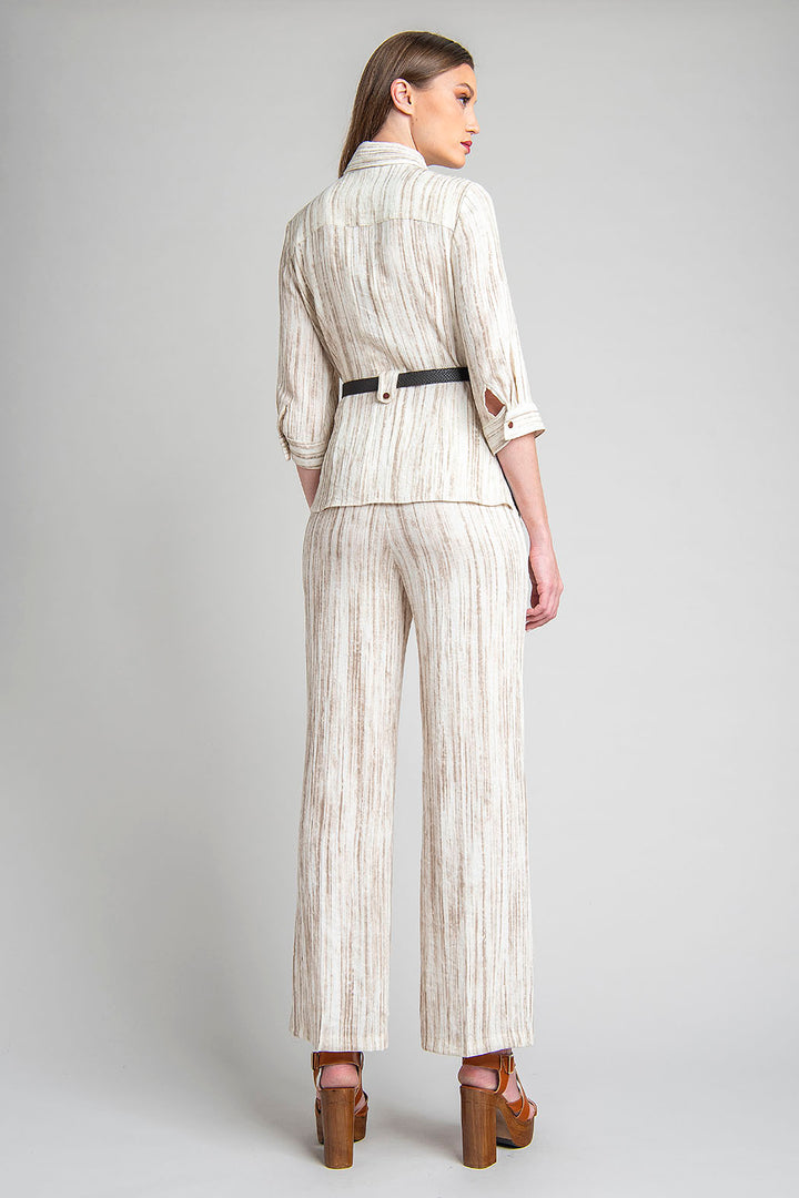 Conjunto De Pantalon Con Blusa Y Cinturon