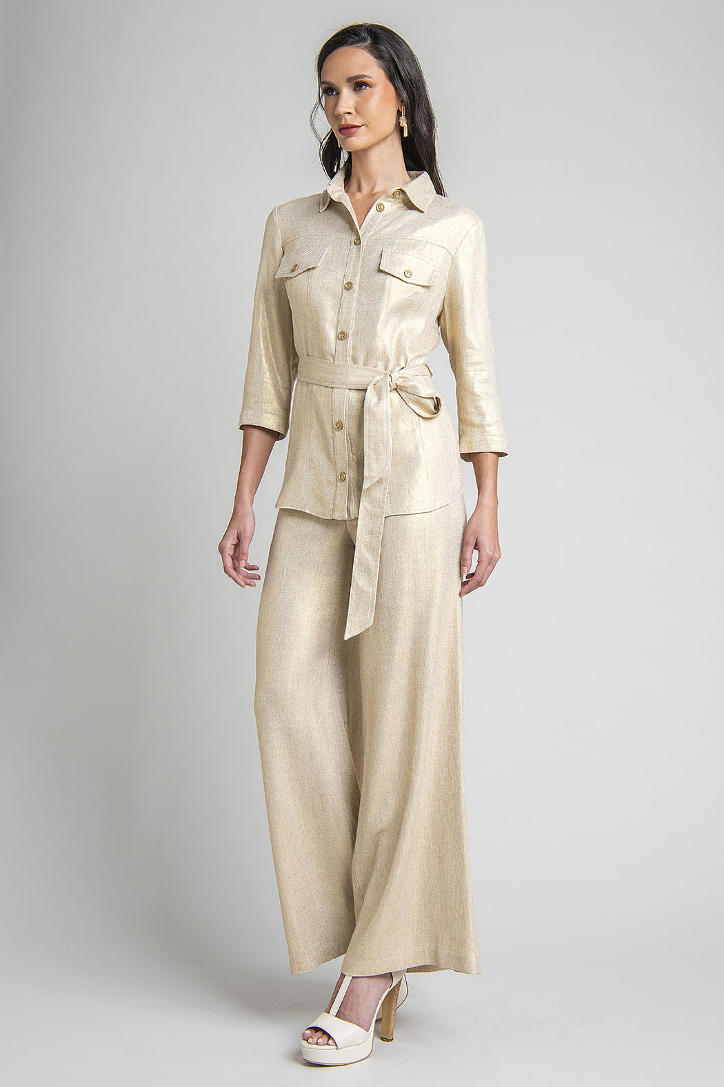 Conjunto De Pantalon Con Blusa Manga 3/4