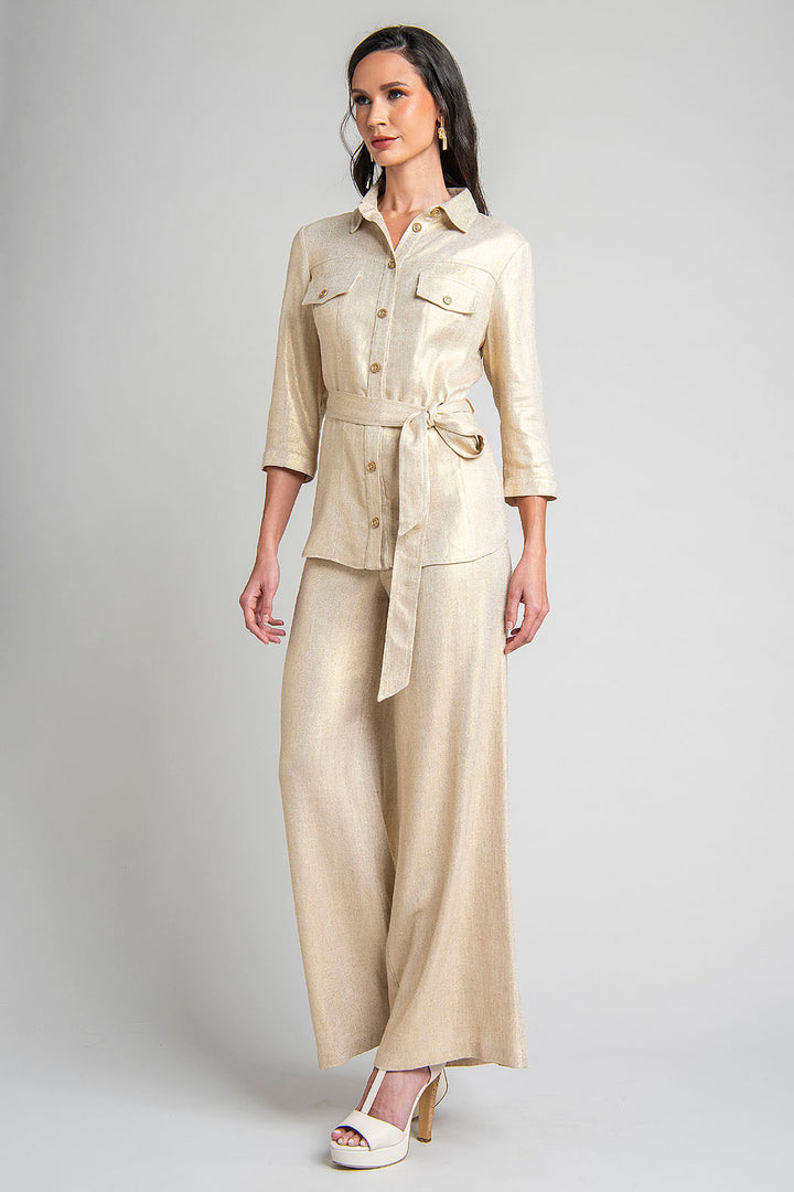 Conjunto De Pantalon Con Blusa Manga 3/4