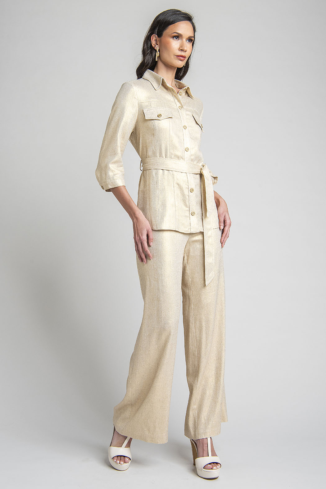 Conjunto De Pantalon Con Blusa Manga 3/4