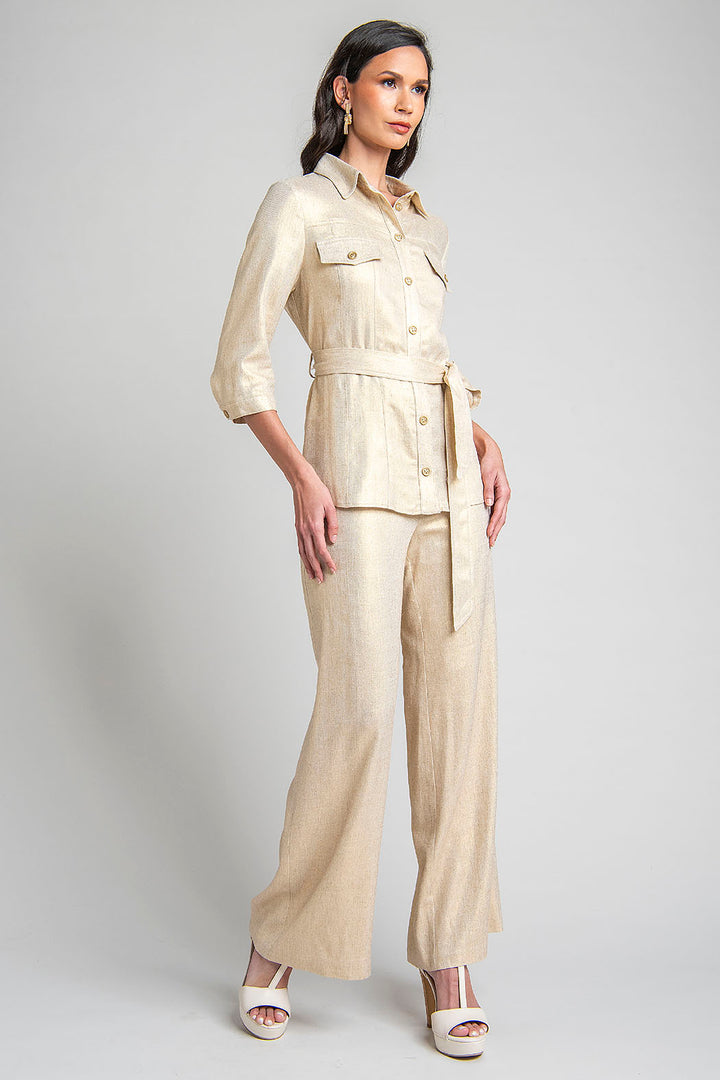 Conjunto De Pantalon Con Blusa Manga 3/4