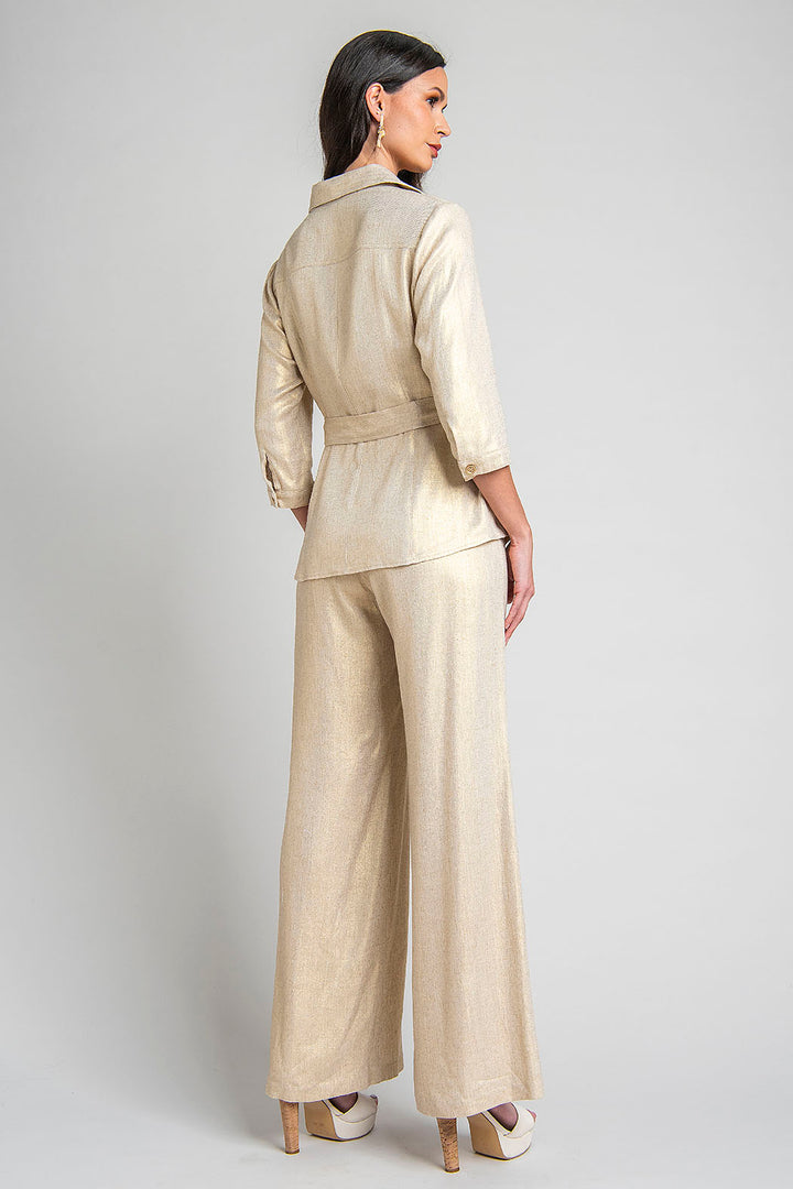 Conjunto De Pantalon Con Blusa Manga 3/4