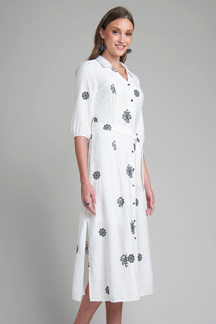 Maxi Vestido Con Estampado De Flores Bordadas