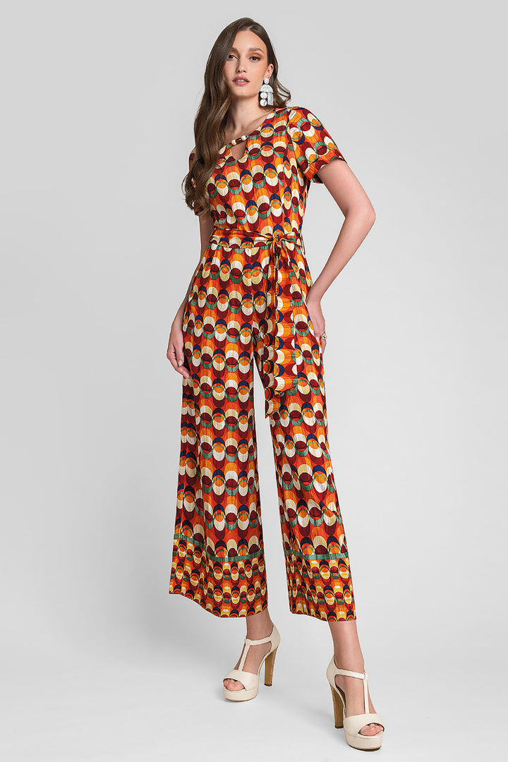 Jumpsuit De Pierna Ancha Con Estampado Geométrico
