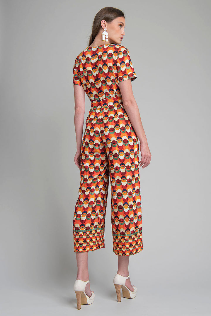 Jumpsuit De Pierna Ancha Con Estampado Geométrico
