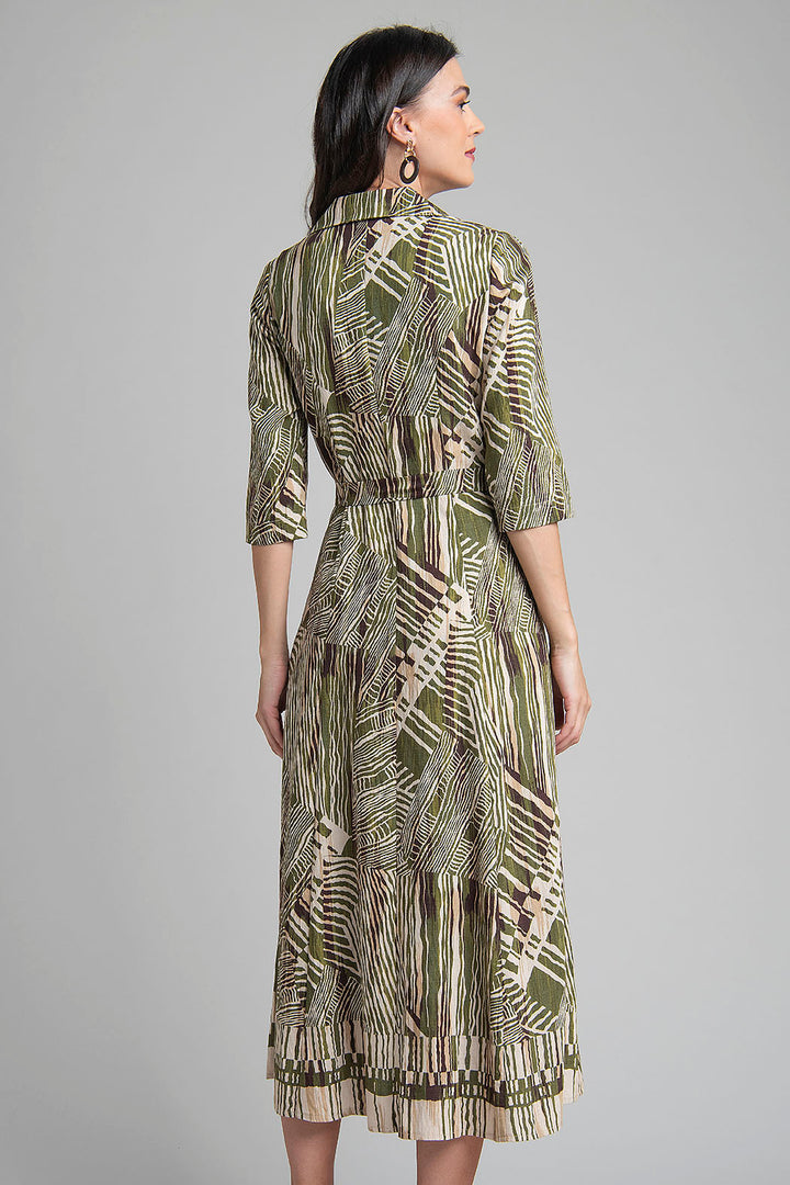 Maxi Vestido Estampado Con Botones Al Frente