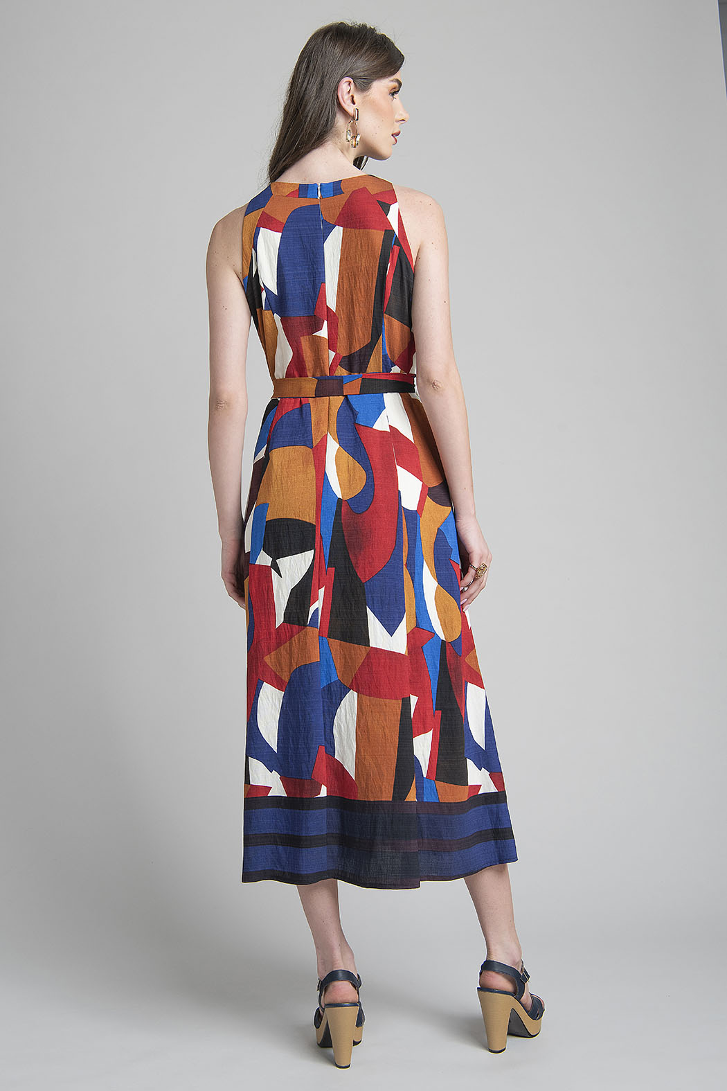 Maxi Vestido Estampado Geometrico