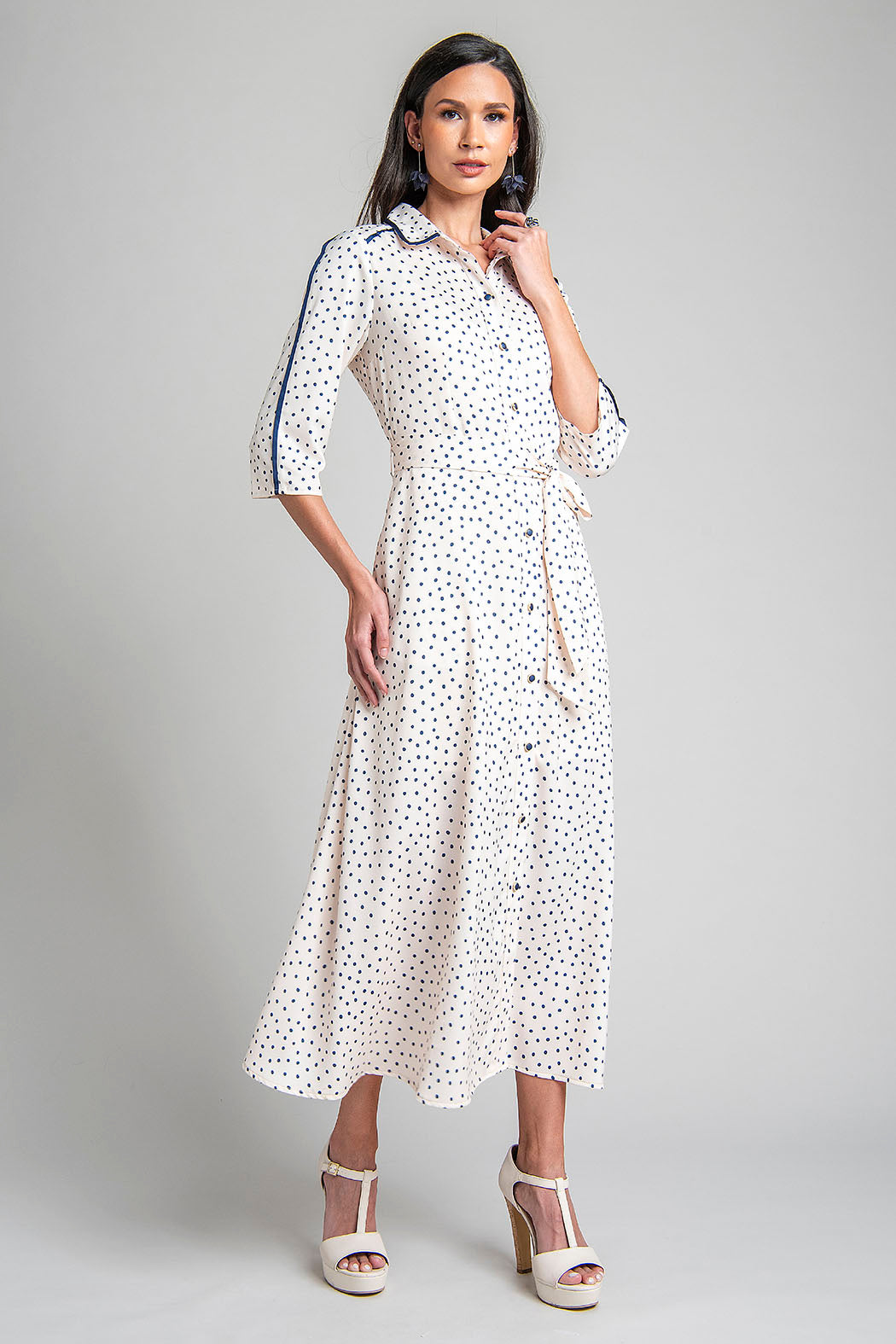 Vestido Camisero De Lunares