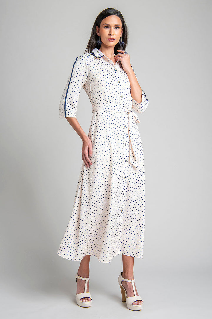 Vestido Camisero De Lunares
