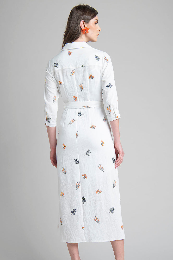 Vestido Camisero Con Estampado Floral