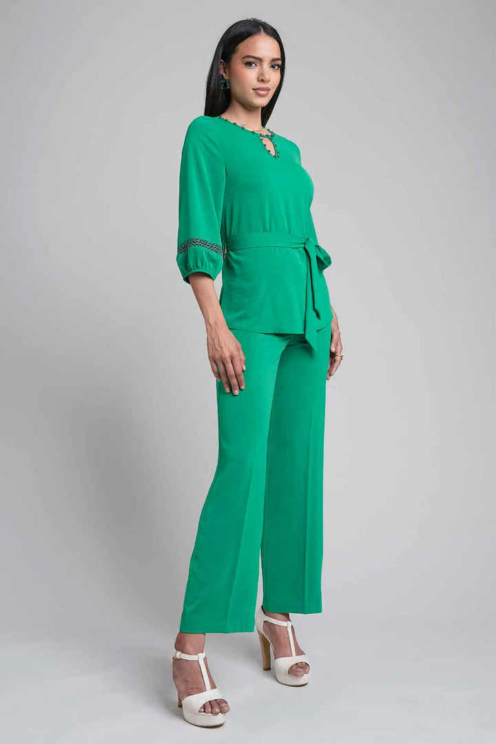 Conjunto De Pantalon Y Blusa Con Jareta En Cintura