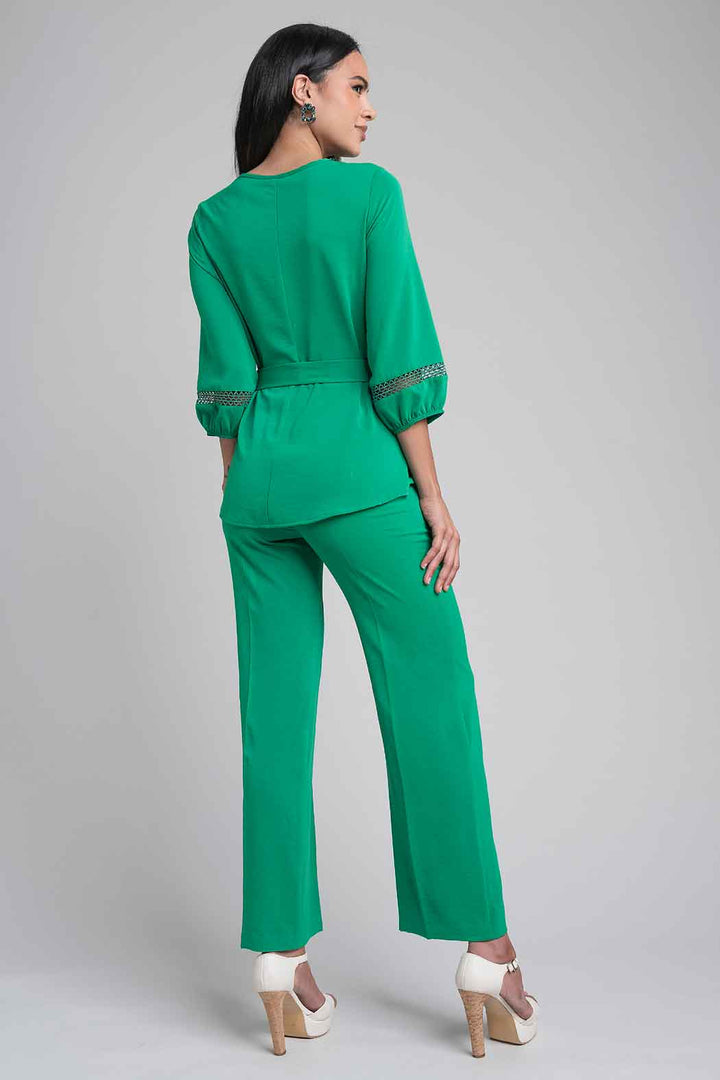 Conjunto De Pantalon Y Blusa Con Jareta En Cintura