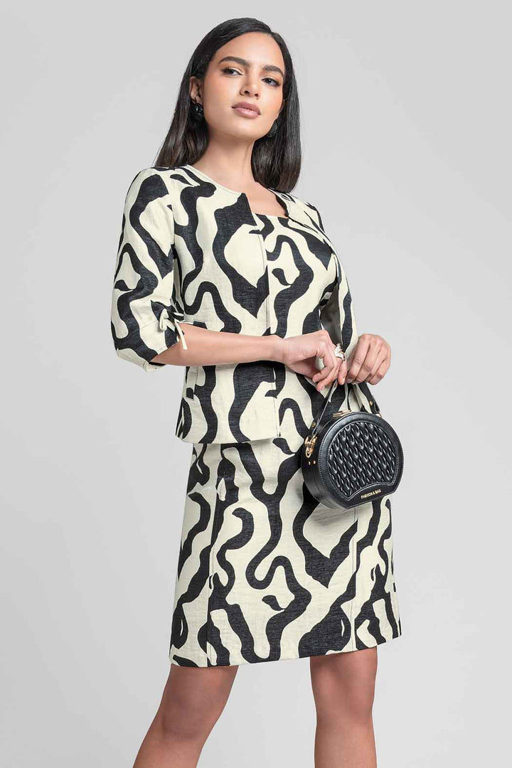 Vestido Con Saco Estampado