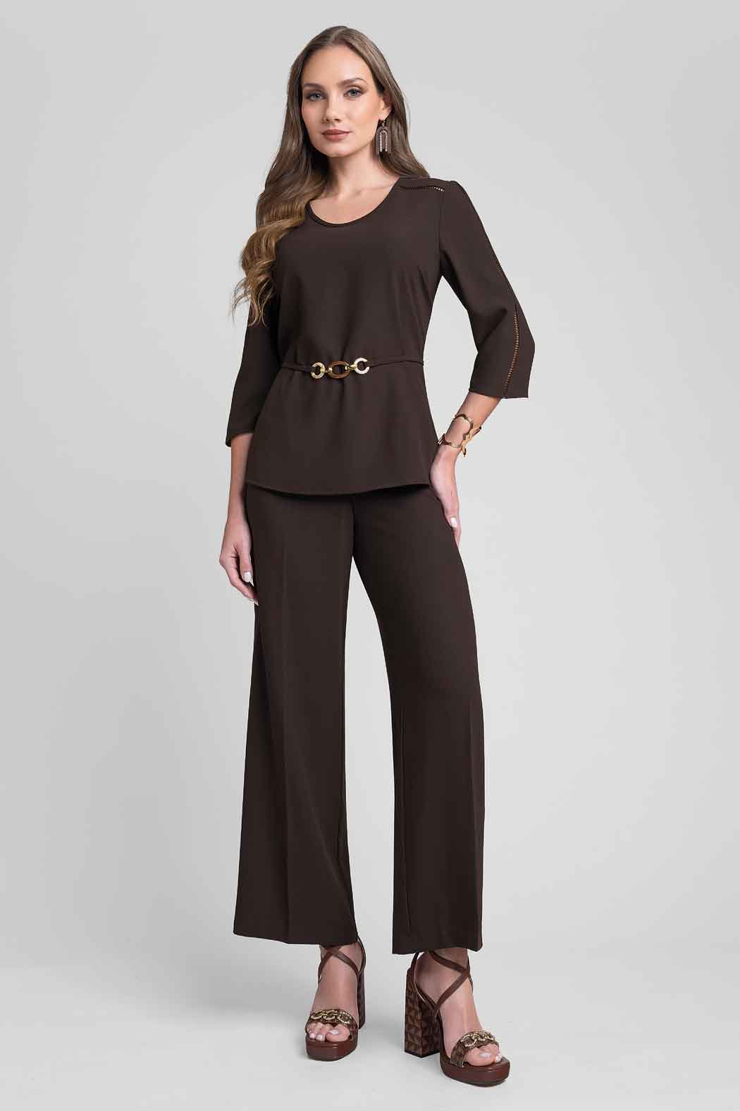 Conjunto De Pantalon Con Blusa Liso