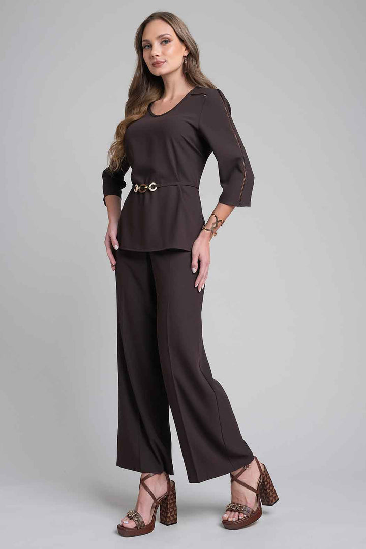 Conjunto De Pantalon Con Blusa Liso