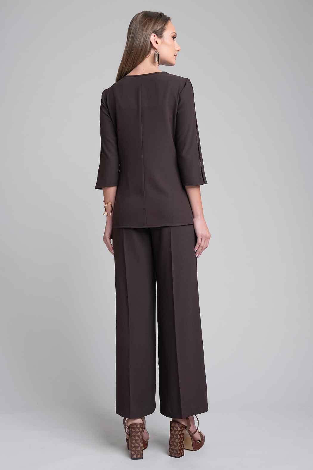 Conjunto De Pantalon Con Blusa Liso