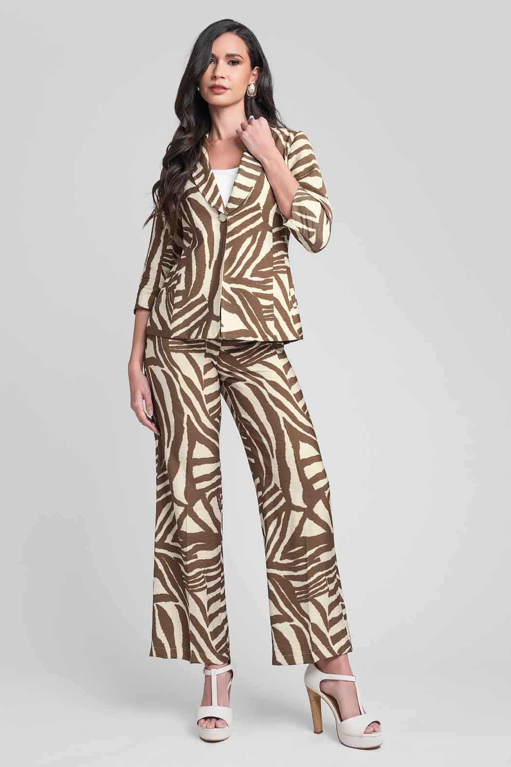 Conjunto De Pantalon Con Saco Estampado