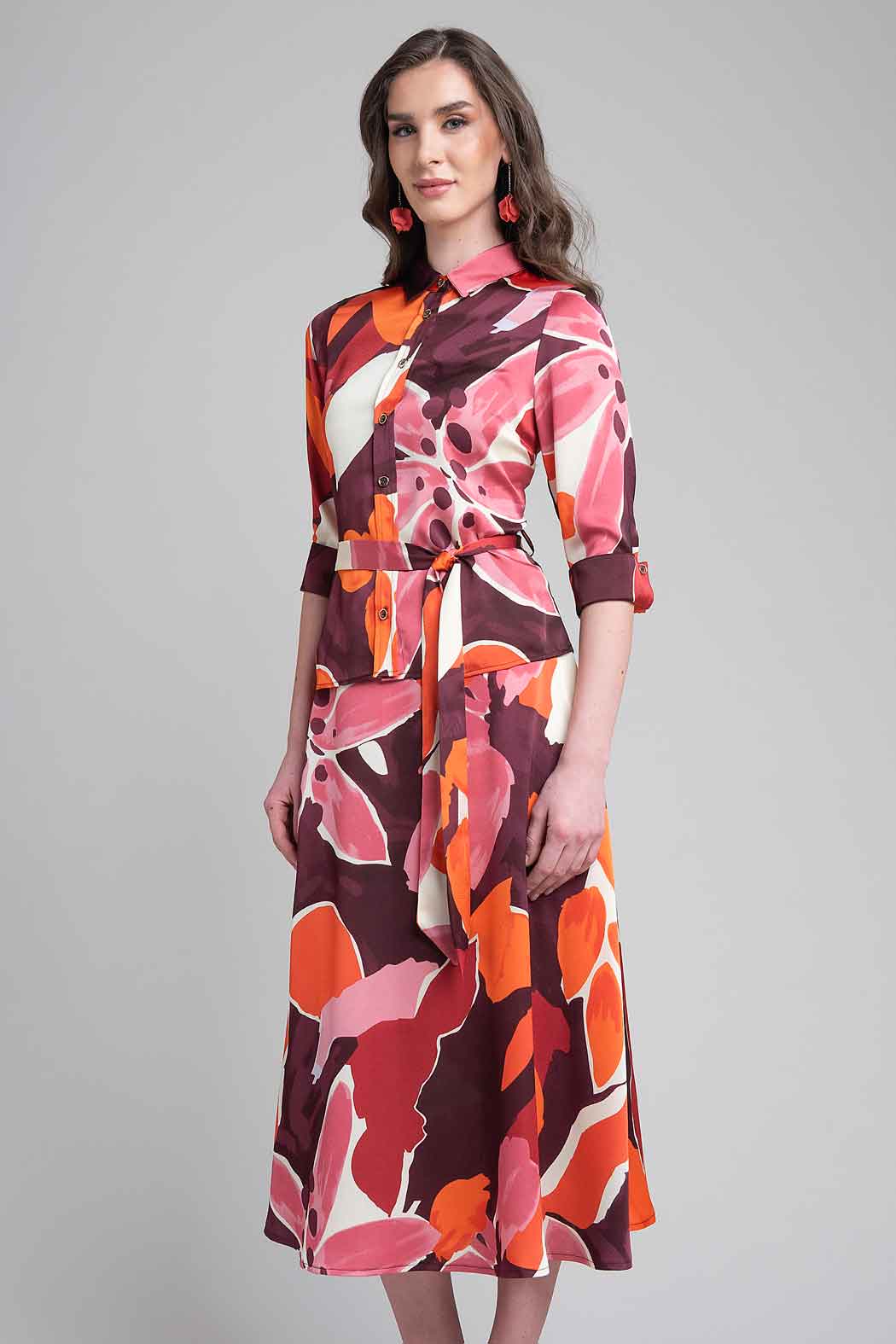 Conjunto De Falda Y Blusa Con Estampado Floral