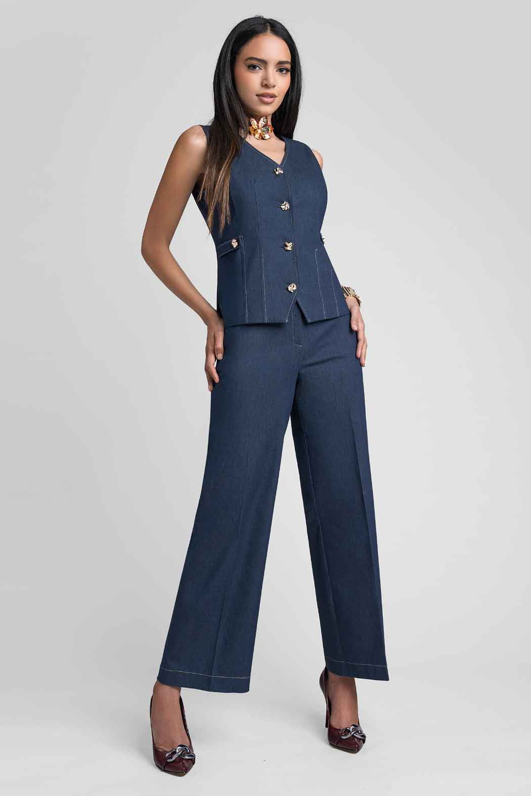Conjunto De Pantalon Y Chaleco De Mezclilla