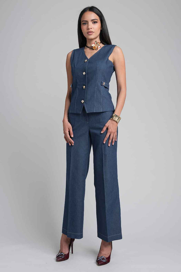 Conjunto De Pantalon Y Chaleco De Mezclilla