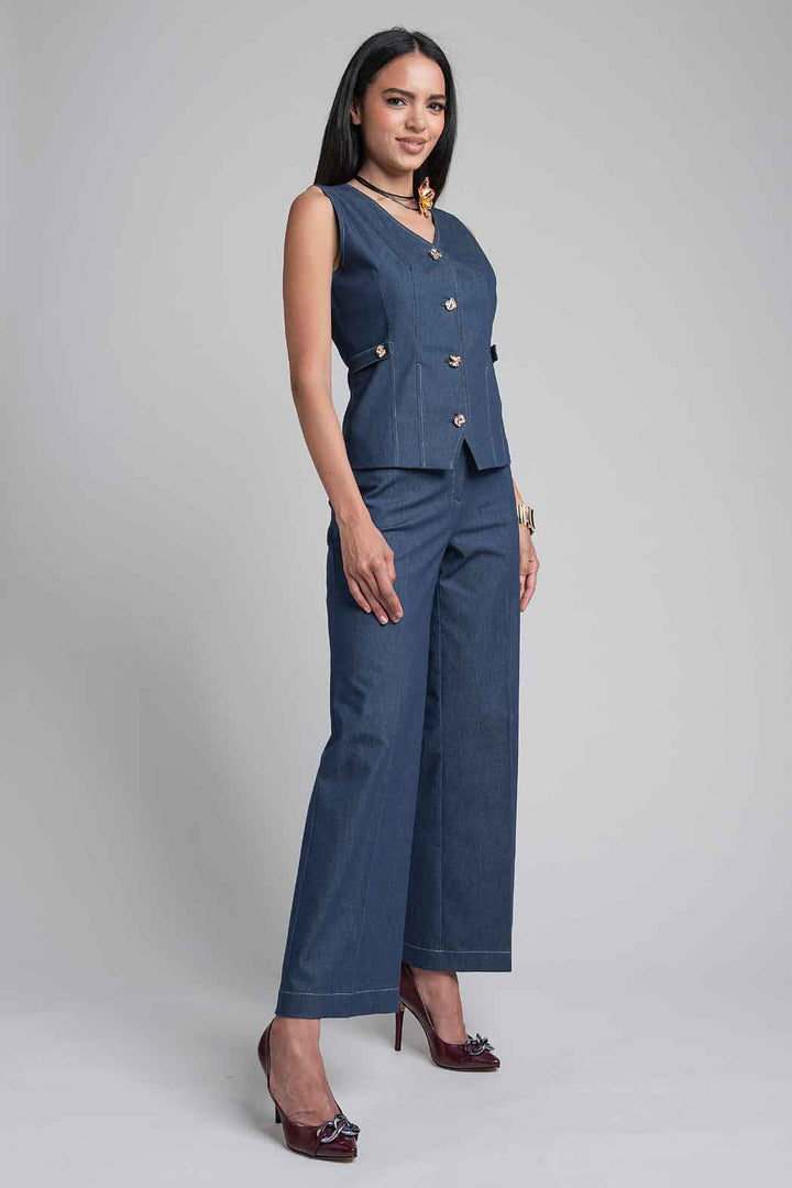 Conjunto De Pantalon Y Chaleco De Mezclilla