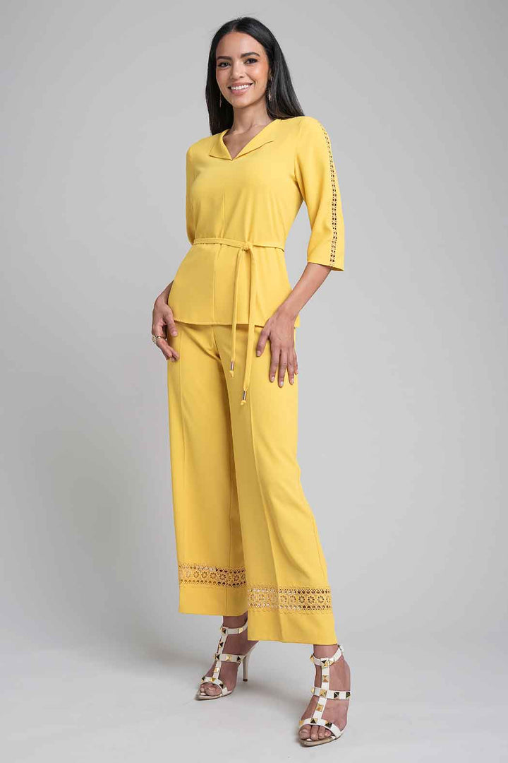 Conjunto De Pantalon Y Blusa Con Jareta En Cintura