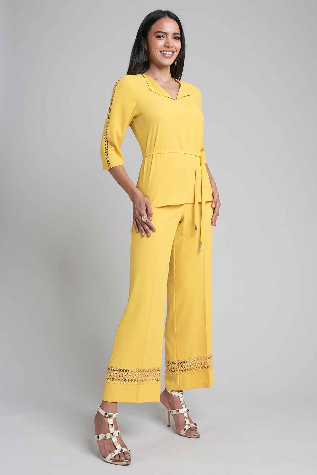 Conjunto De Pantalon Y Blusa Con Jareta En Cintura